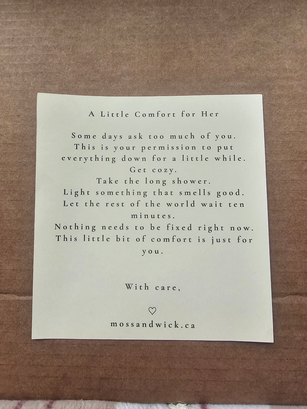 A Little Comfort | For Her